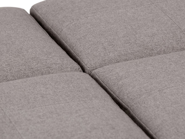 35" Gray and Dark Brown Fabric Cocktail Ottoman With Storage