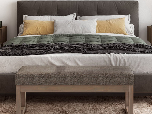 44" Brown Fabric Ottoman