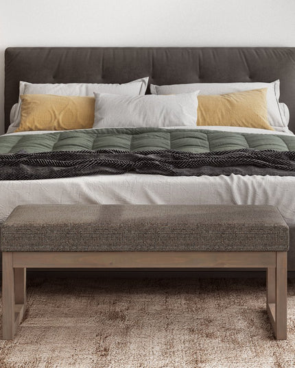 44" Brown Fabric Ottoman