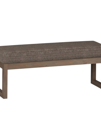 44" Brown Fabric Ottoman