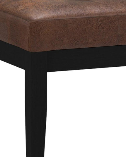 41" Brown and Espresso Leather Ottoman