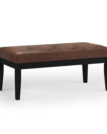 41" Brown and Espresso Leather Ottoman