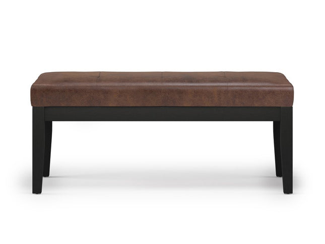 41" Brown and Espresso Leather Ottoman