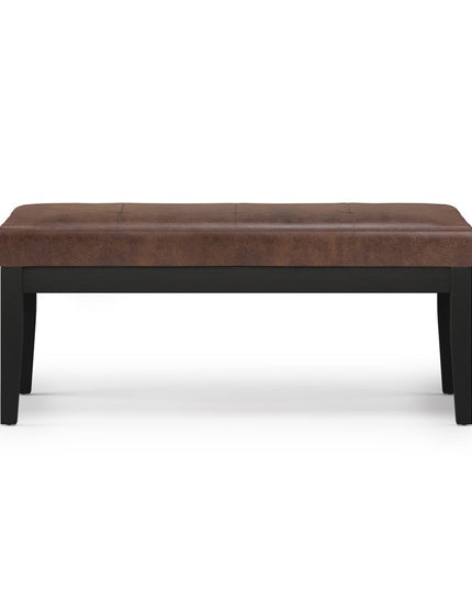41" Brown and Espresso Leather Ottoman