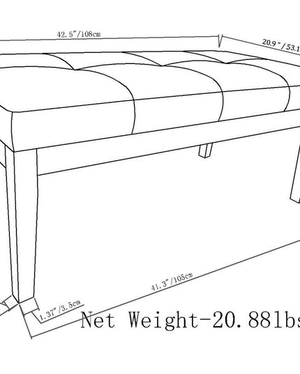 41" Brown and Espresso Leather Ottoman