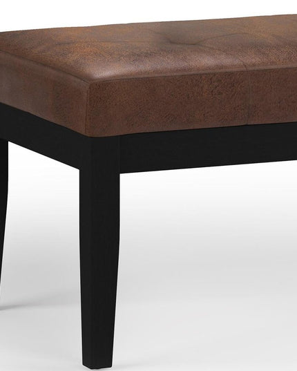 41" Brown and Espresso Leather Ottoman
