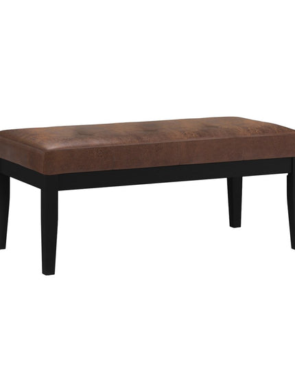41" Brown and Espresso Leather Ottoman
