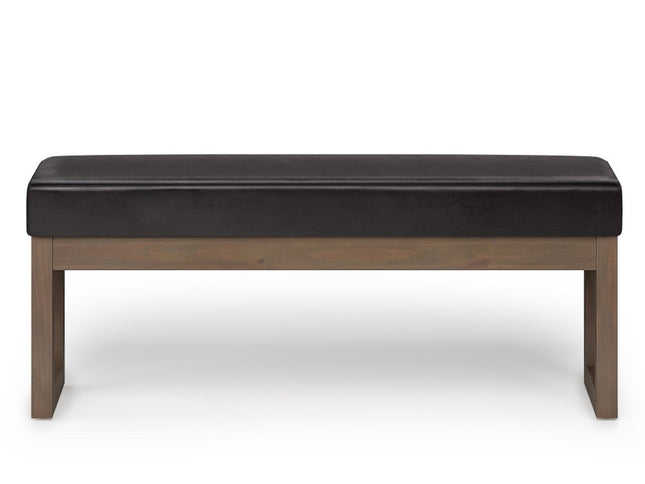 44" Brown Leather Ottoman