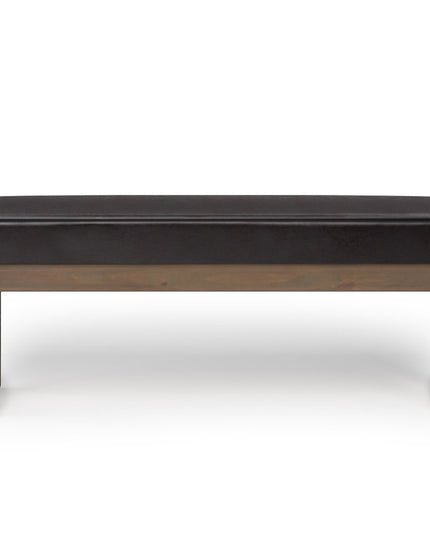 44" Brown Leather Ottoman