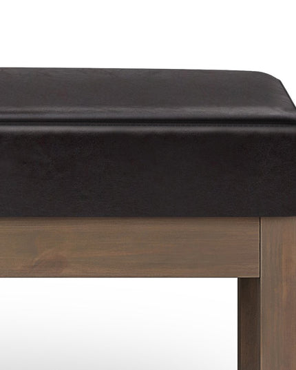 44" Brown Leather Ottoman