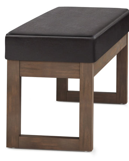 44" Brown Leather Ottoman