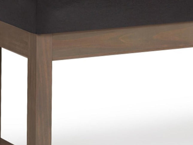 44" Brown Leather Ottoman