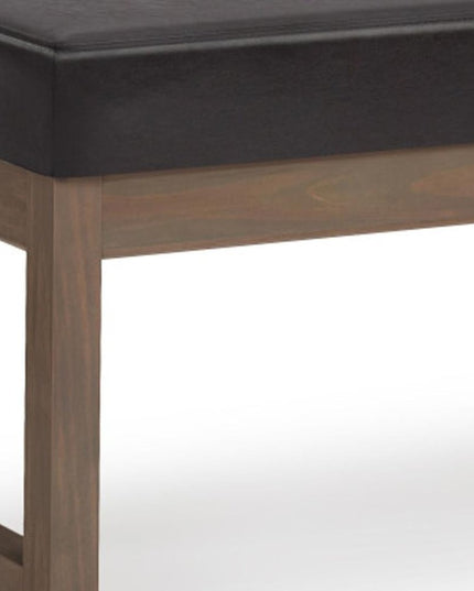 44" Brown Leather Ottoman