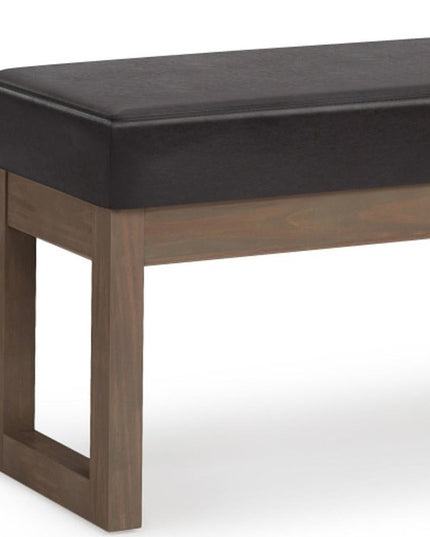 44" Brown Leather Ottoman