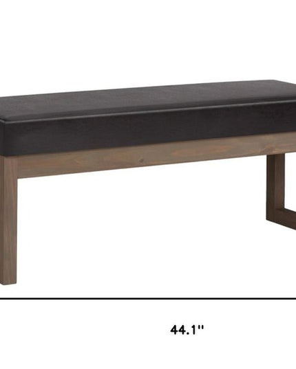 44" Brown Leather Ottoman