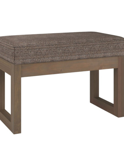 27" Brown Fabric Footstool