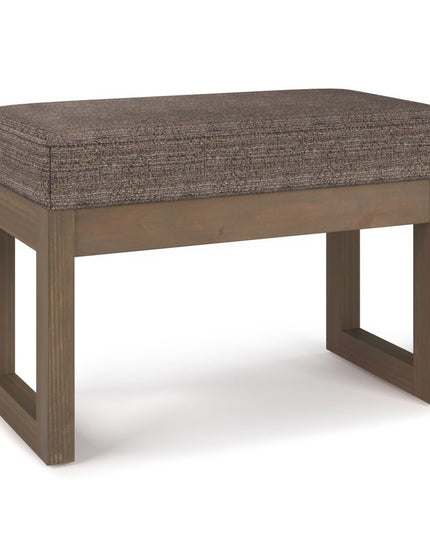 27" Brown Fabric Footstool