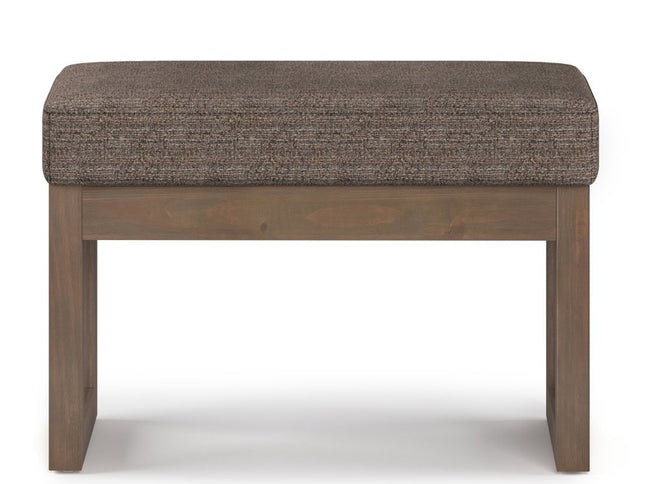 27" Brown Fabric Footstool
