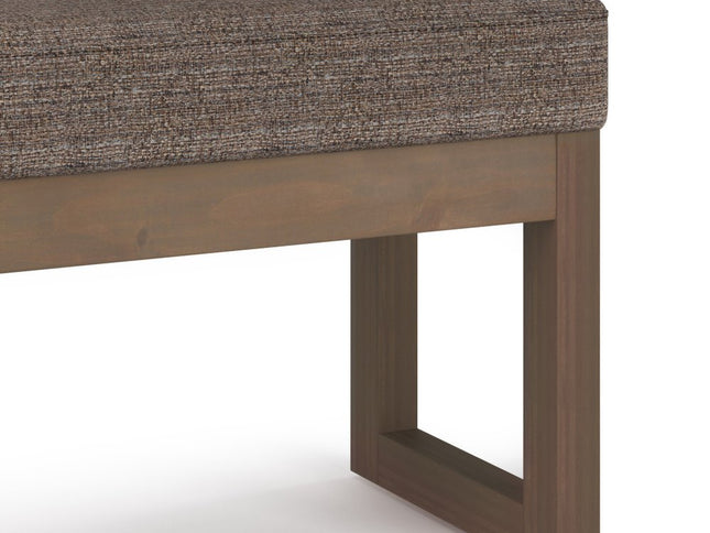 27" Brown Fabric Footstool