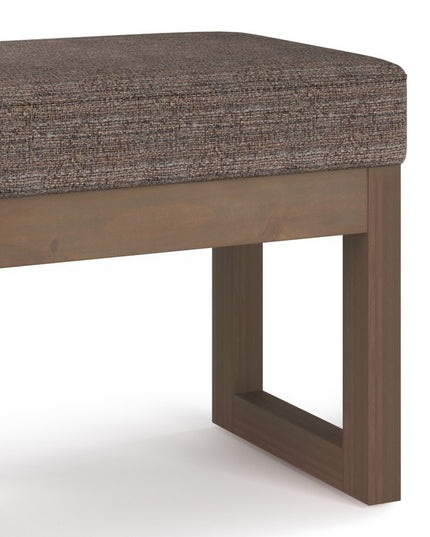 27" Brown Fabric Footstool