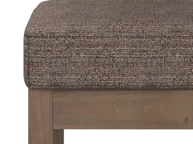 27" Brown Fabric Footstool