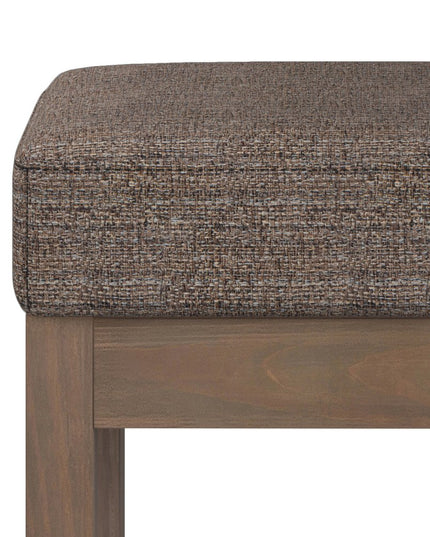 27" Brown Fabric Footstool