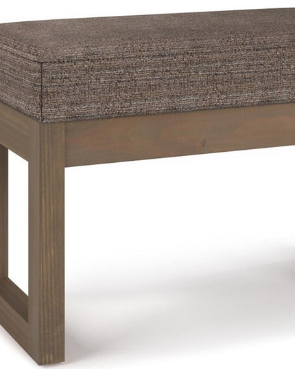 27" Brown Fabric Footstool