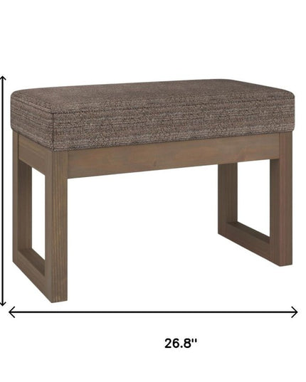 27" Brown Fabric Footstool