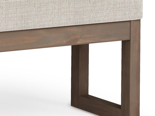 44" Dark Turquoise and Brown Fabric Ottoman