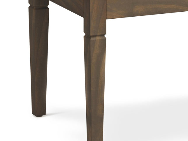 28" Natural and Brown Fabric Ottoman