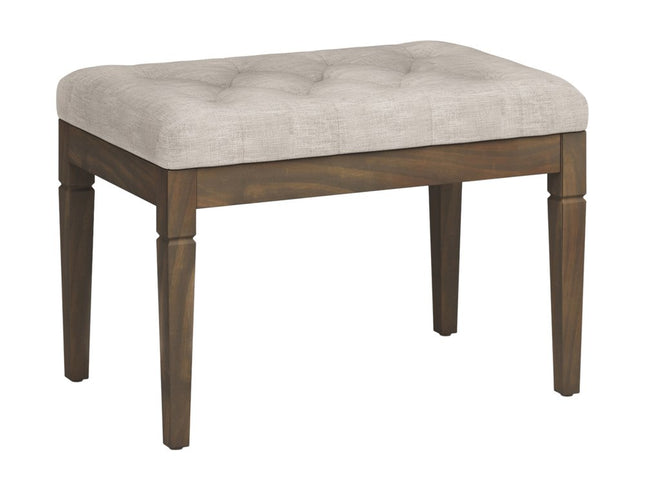 28" Natural and Brown Fabric Ottoman