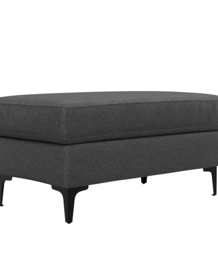 36" Gray and Black Fabric Ottoman
