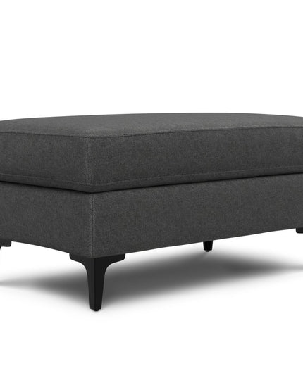 36" Gray and Black Fabric Ottoman