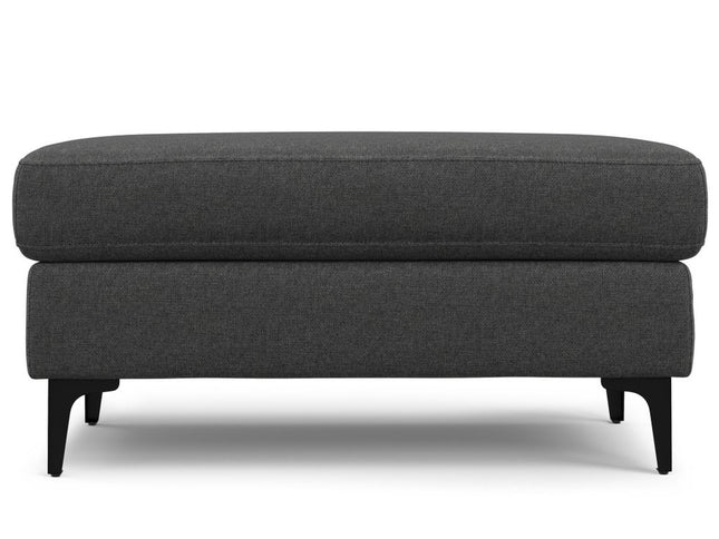 36" Gray and Black Fabric Ottoman