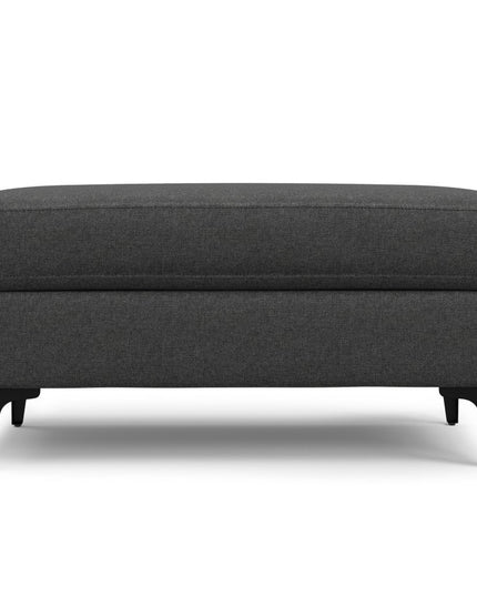 36" Gray and Black Fabric Ottoman