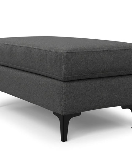 36" Gray and Black Fabric Ottoman