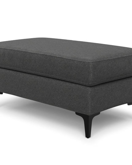 36" Gray and Black Fabric Ottoman