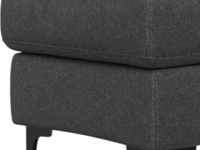 36" Gray and Black Fabric Ottoman