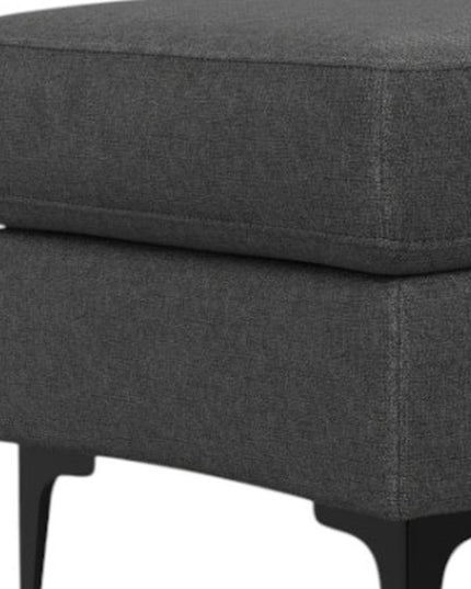 36" Gray and Black Fabric Ottoman