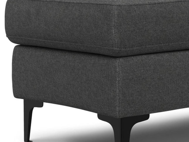 36" Gray and Black Fabric Ottoman