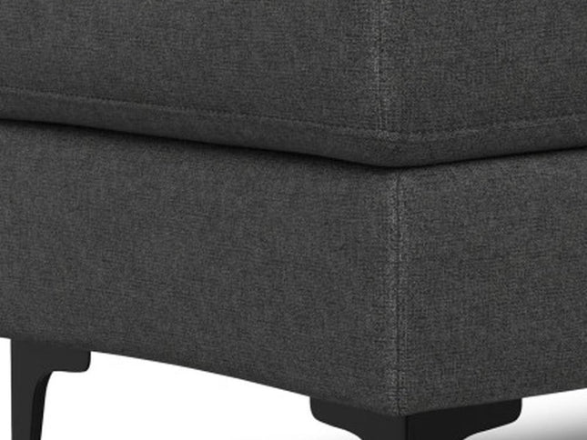 36" Gray and Black Fabric Ottoman
