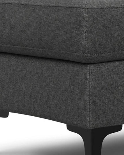 36" Gray and Black Fabric Ottoman