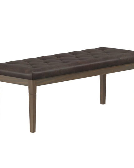 48" Brown Leather Ottoman