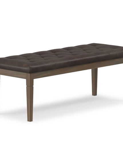 48" Brown Leather Ottoman