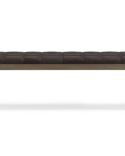 48" Brown Leather Ottoman