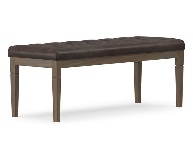 48" Brown Leather Ottoman