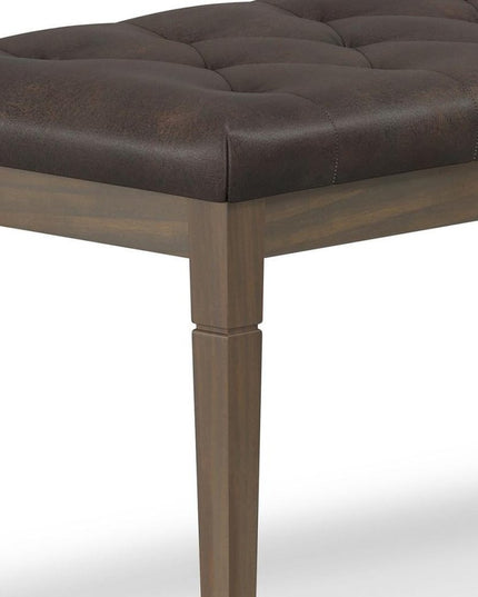 48" Brown Leather Ottoman