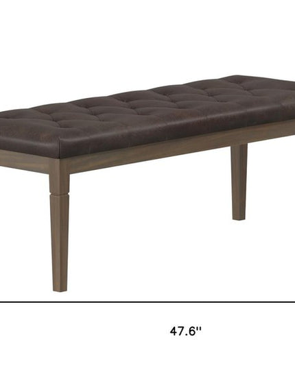 48" Brown Leather Ottoman