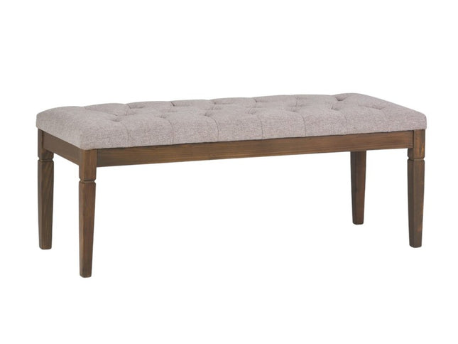 48" Gray and Brown Fabric Ottoman