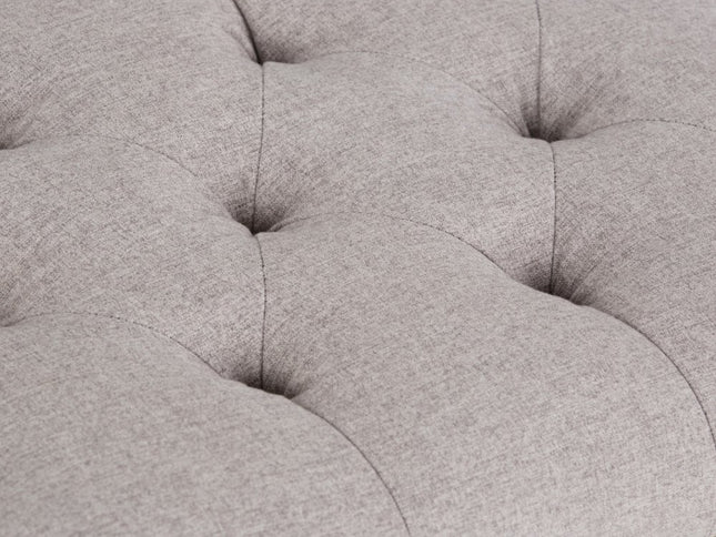 48" Gray and Brown Fabric Ottoman